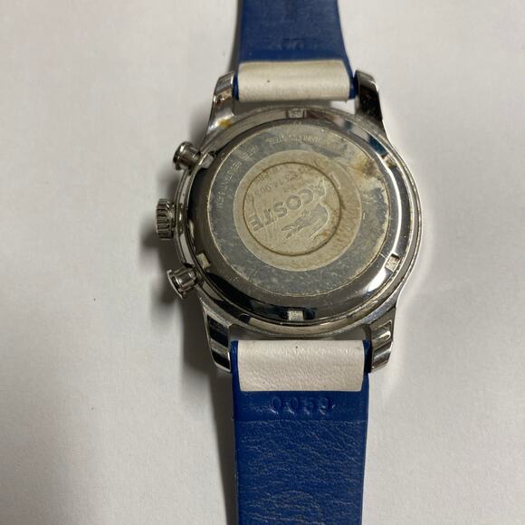 Lacoste Women’s Watch Chronograph Date 24 Hour WR 5 ATM white blue new battery